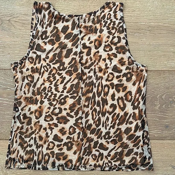 Chico's Cheetah Print Mesh Sleeveless Top | Chico's Animal Print Top Size Large - Picture 2 of 12